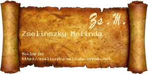 Zselinszky Melinda névjegykártya